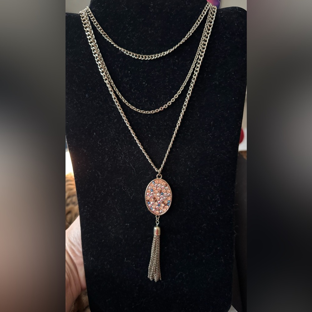 Nicole Miller Rhinestone Pendant Necklace